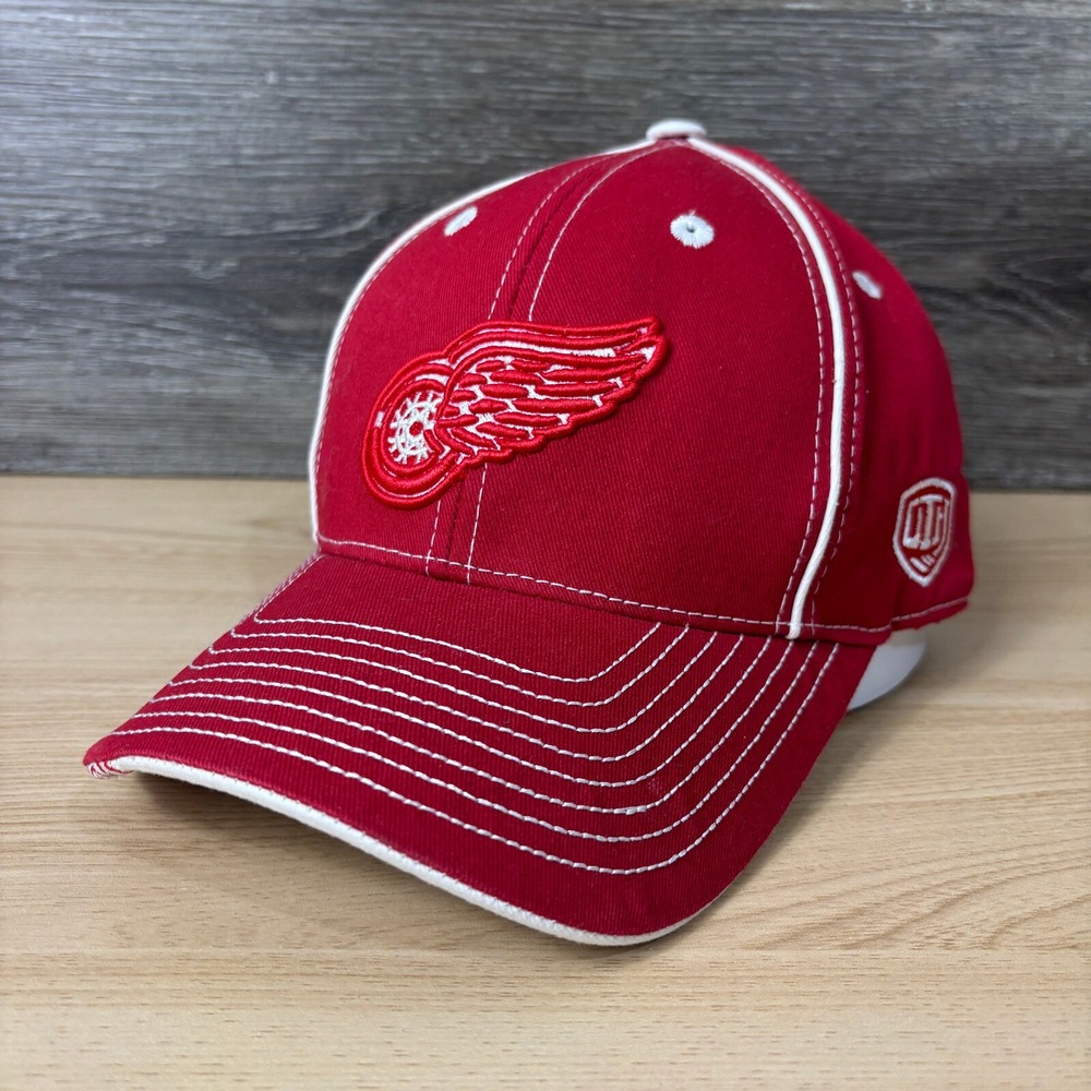 Detroit Red Wings Hat Cap Strap Back Red NHL Old Time Hockey Balcony Collection